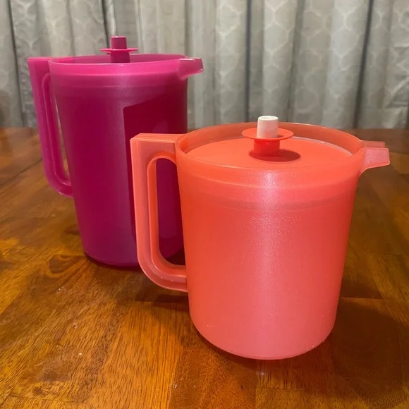 Vintage Tupperware Pitcher Set – Pink & Orange - Picture 2 of 10